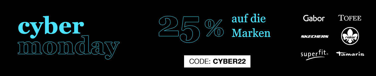 CYBER MONDAY 25% auf ausgewählte Marken mit dem Code: CYBER22