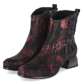Ankle Boots - Weinrot/Schwarz