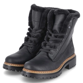 Schnürstiefeletten - schwarz