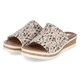 Pantoletten - beige kombi