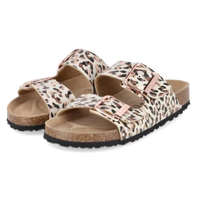 Pantoletten - BEIGE/LEOPARD