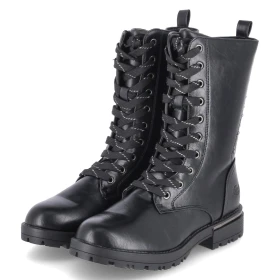 Schnürstiefeletten - schwarz/silber