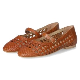 Spangenballerinas - Cognac