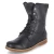 Schnürstiefeletten - schwarz