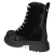 Schnürstiefeletten - black flower velvet