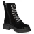 Schnürstiefeletten - black flower velvet