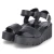 Plateausandalen - BLACK LEATHER