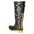 Gummistiefel FLOWERS - Black-Yellow