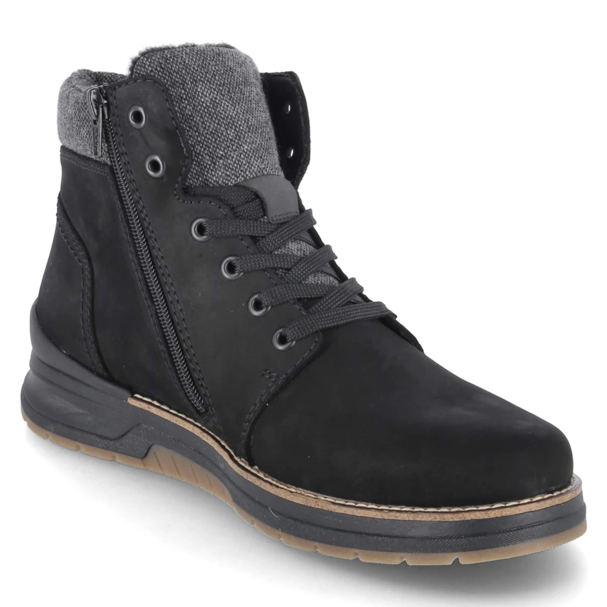 Schnürstiefeletten - schwarz