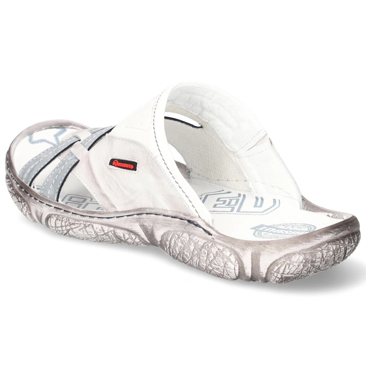 Pantoletten - weiß/grau