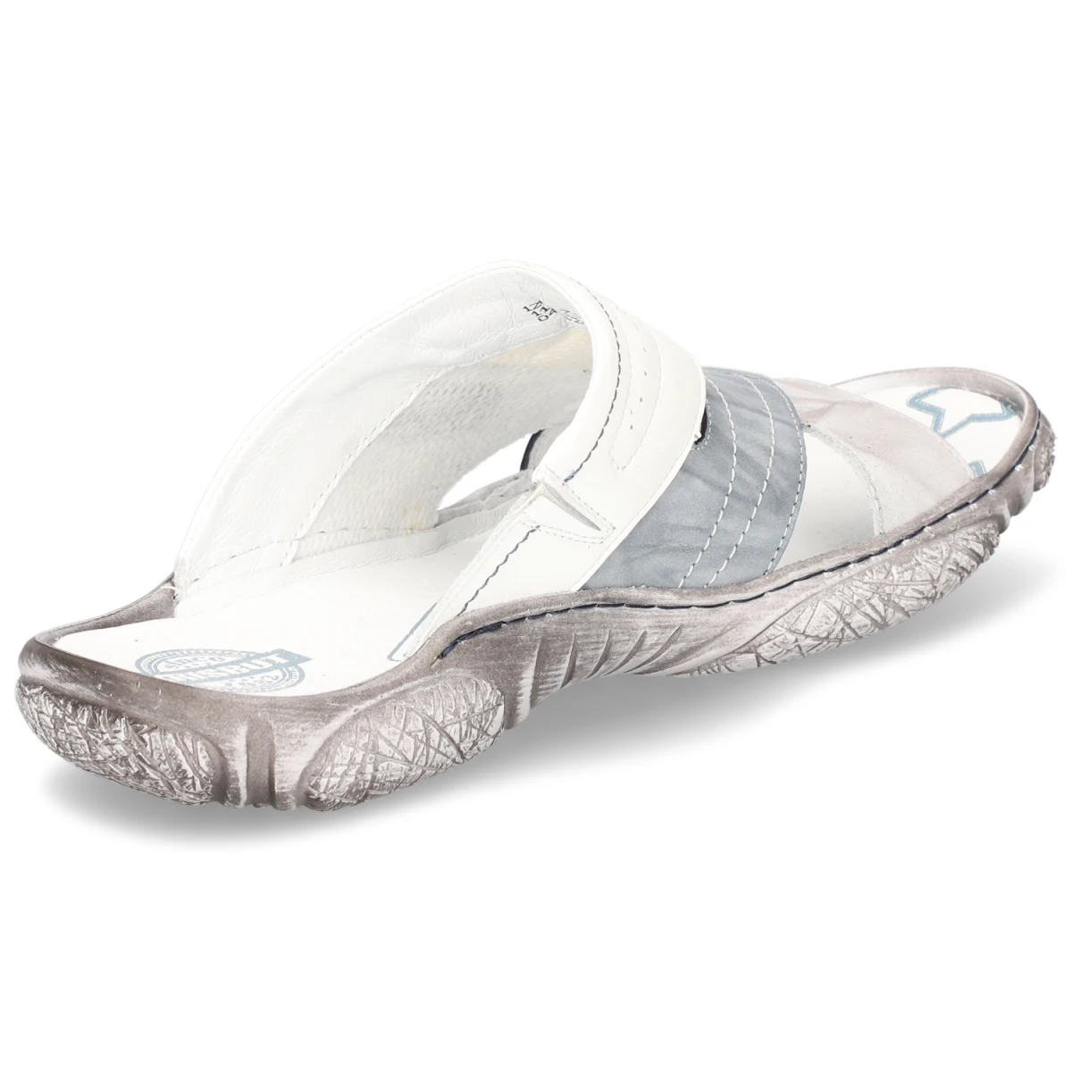 Pantoletten - weiß/grau