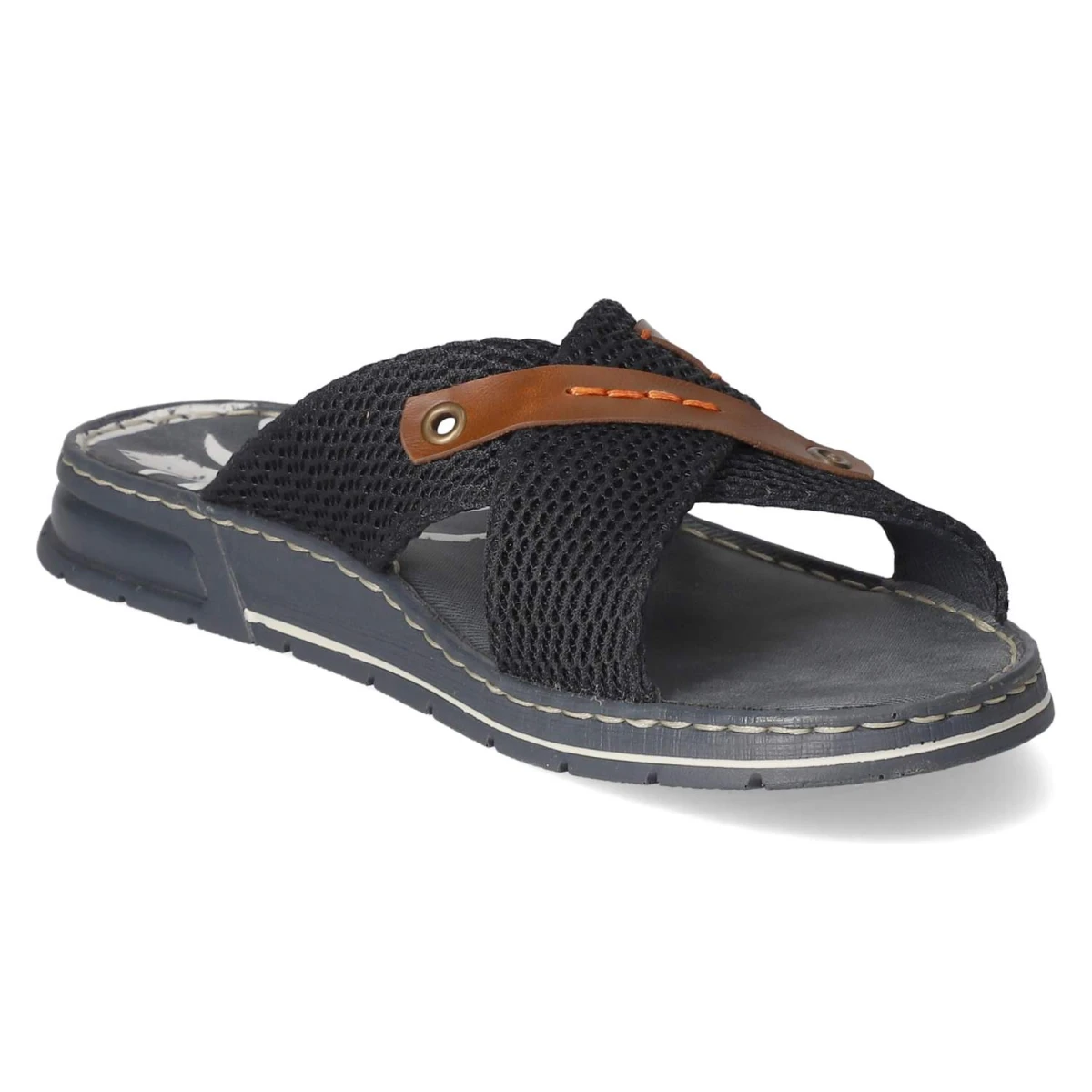 Pantoletten - blau kombi