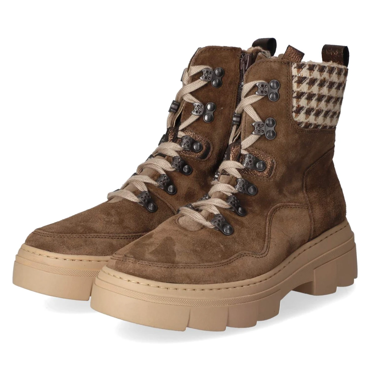 Schnürstiefeletten Saiga - WOOD MOTTA BEIGE