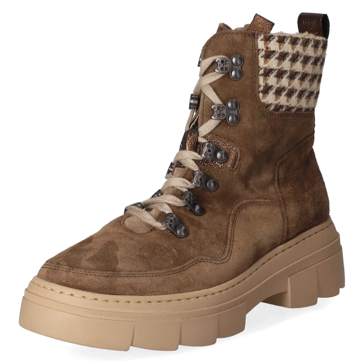 Schnürstiefeletten Saiga - WOOD MOTTA BEIGE