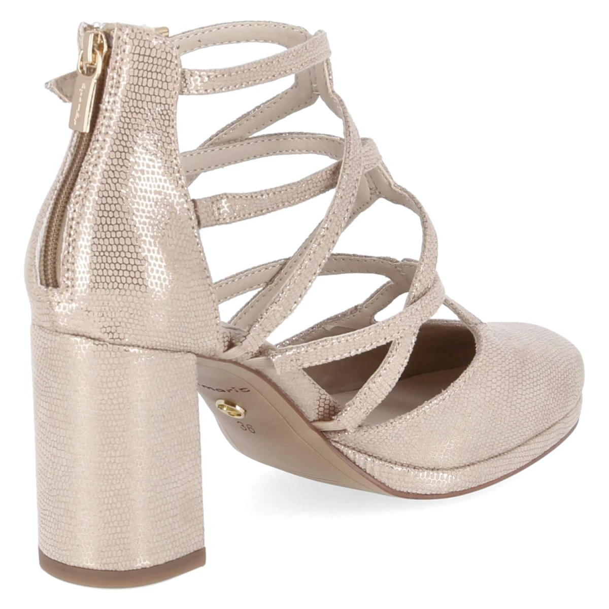Riemchenpumps - LIGHT GOLD STRUCTURE