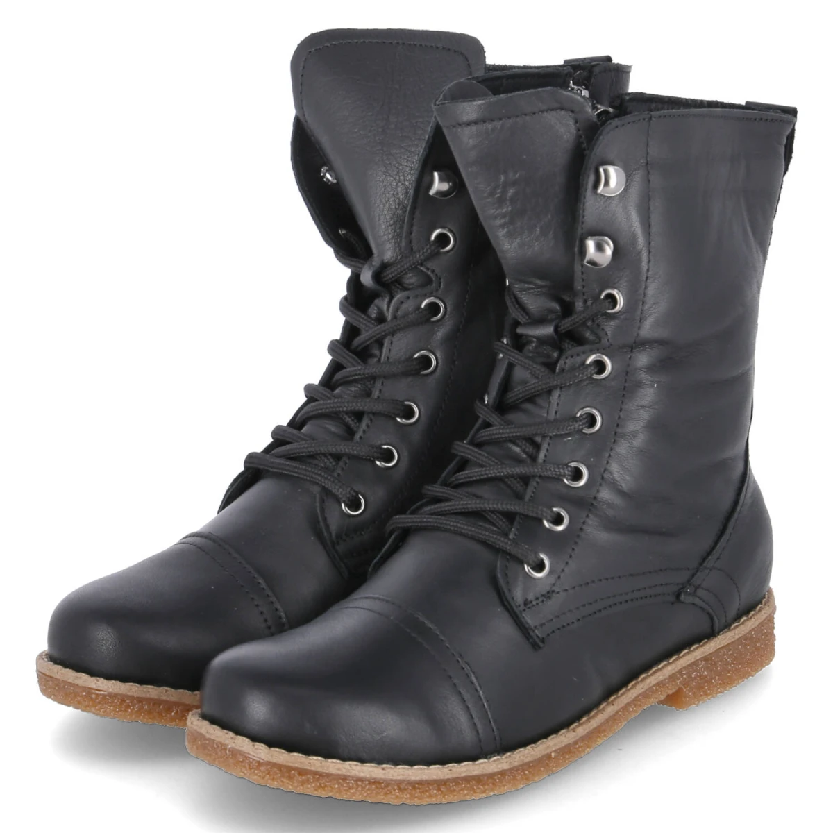Schnürstiefeletten - schwarz