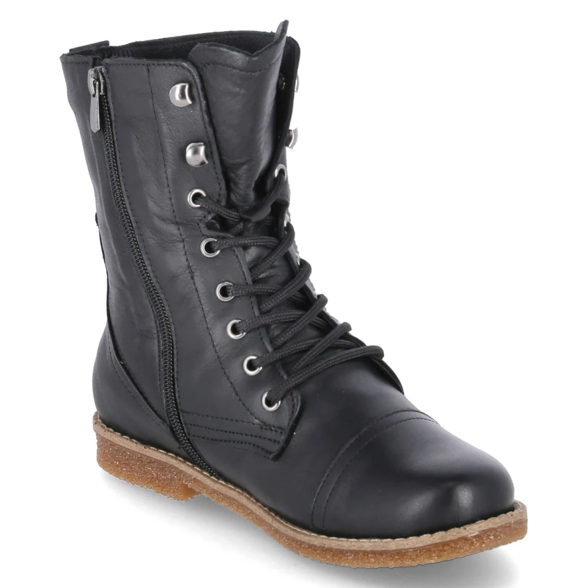 Schnürstiefeletten - schwarz