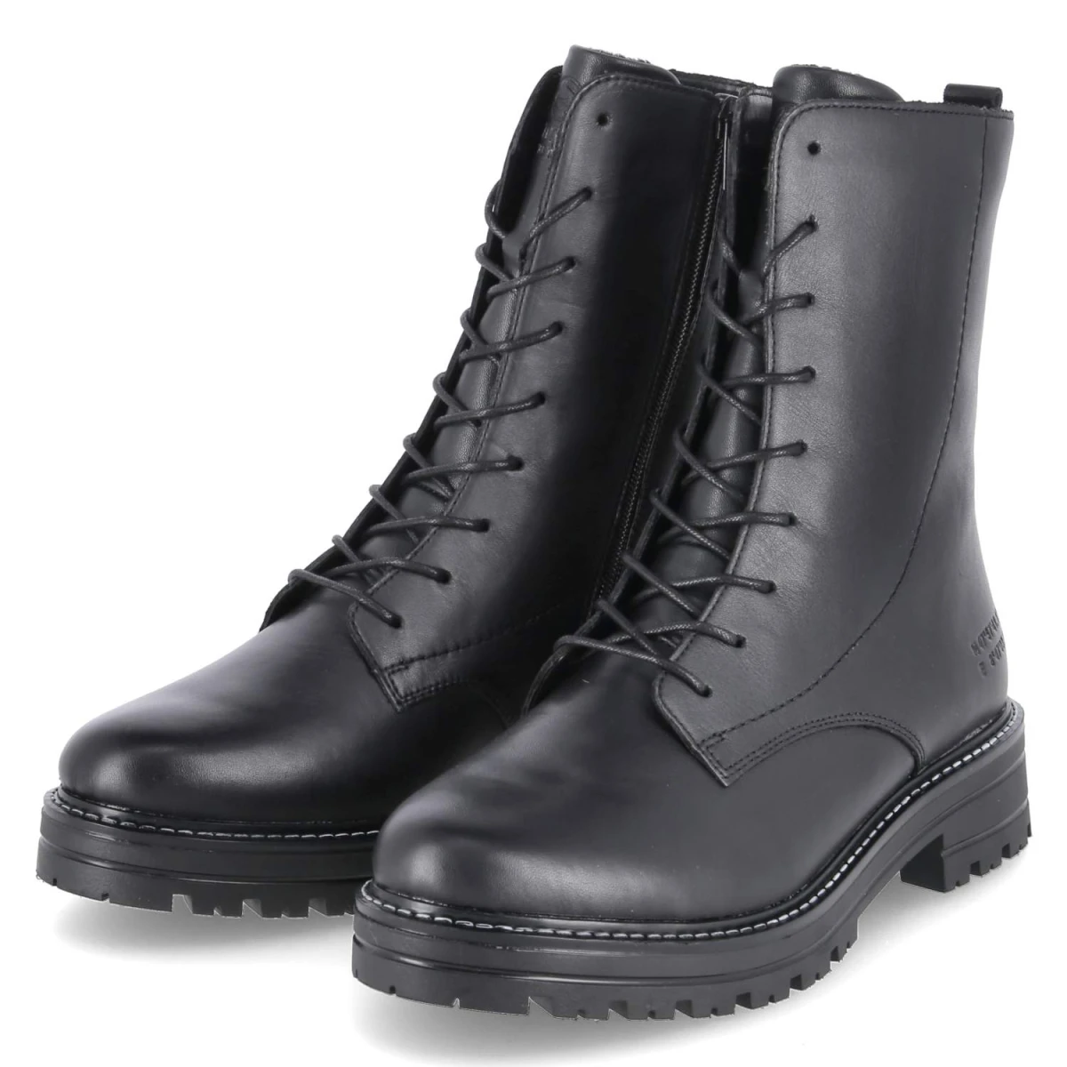 Schnürstiefeletten - schwarz