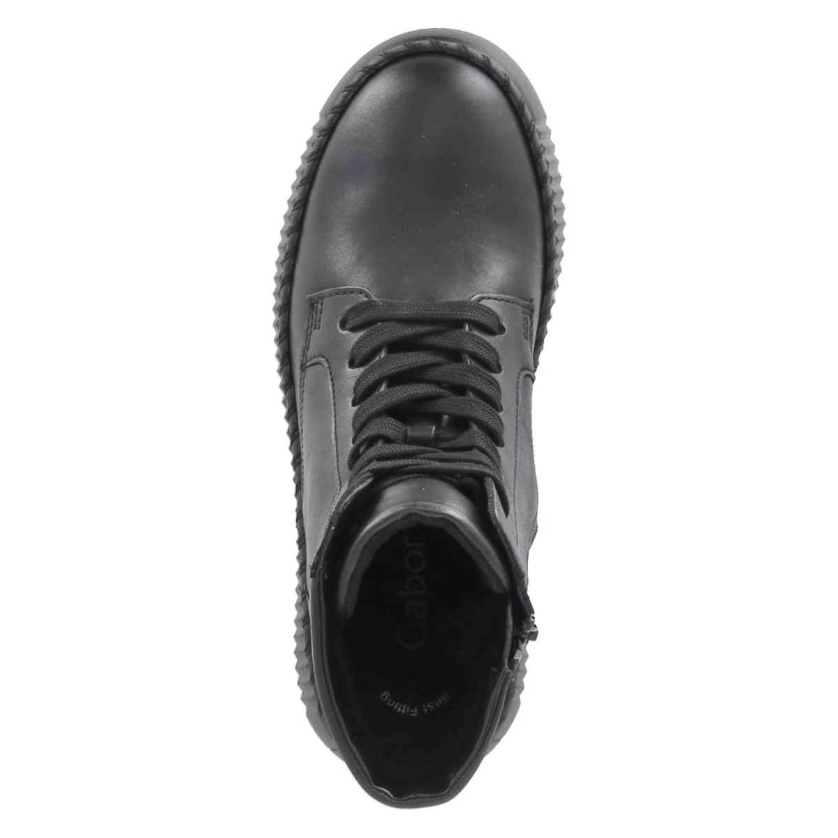 Schnürstiefeletten - schwarz