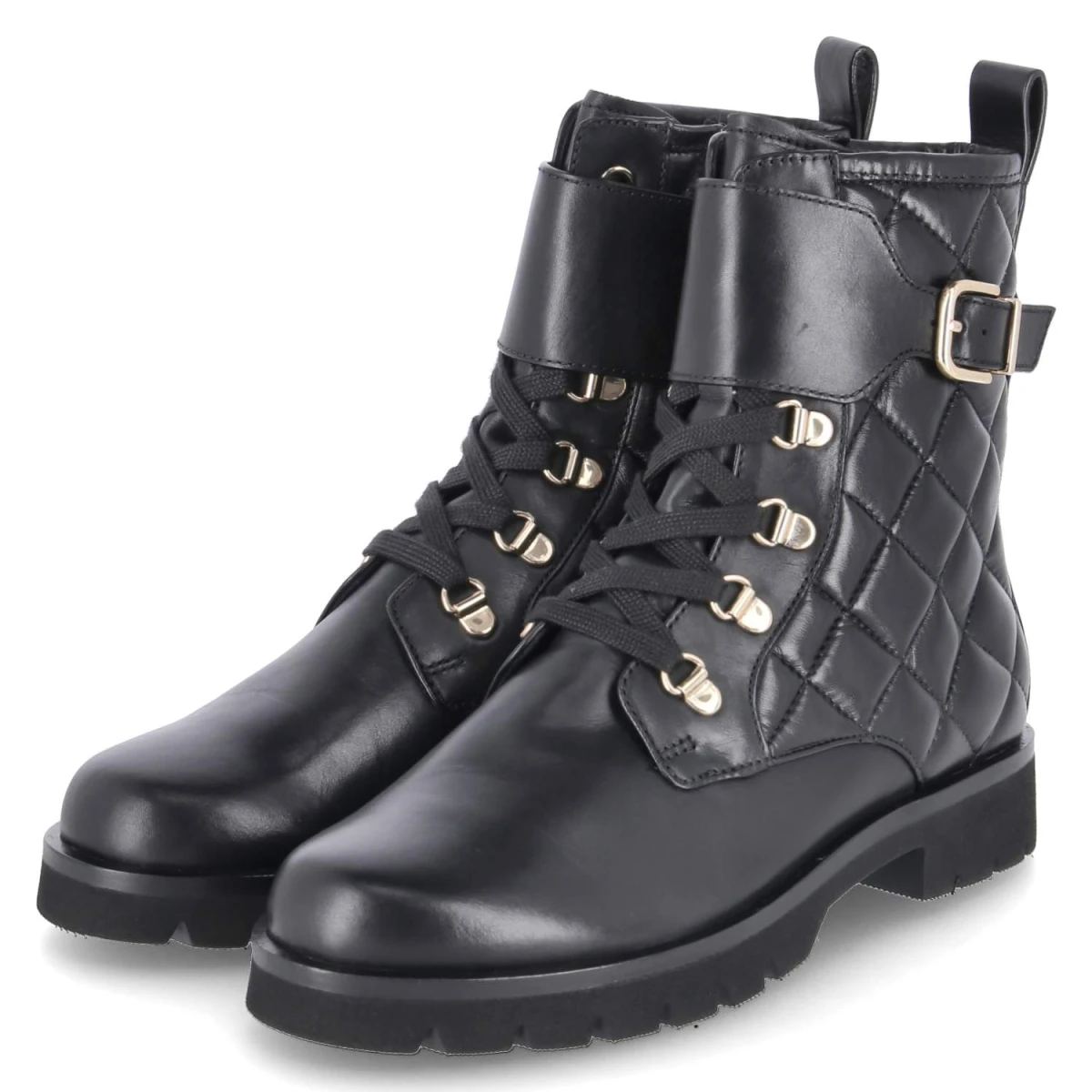 Schnürstiefeletten - schwarz