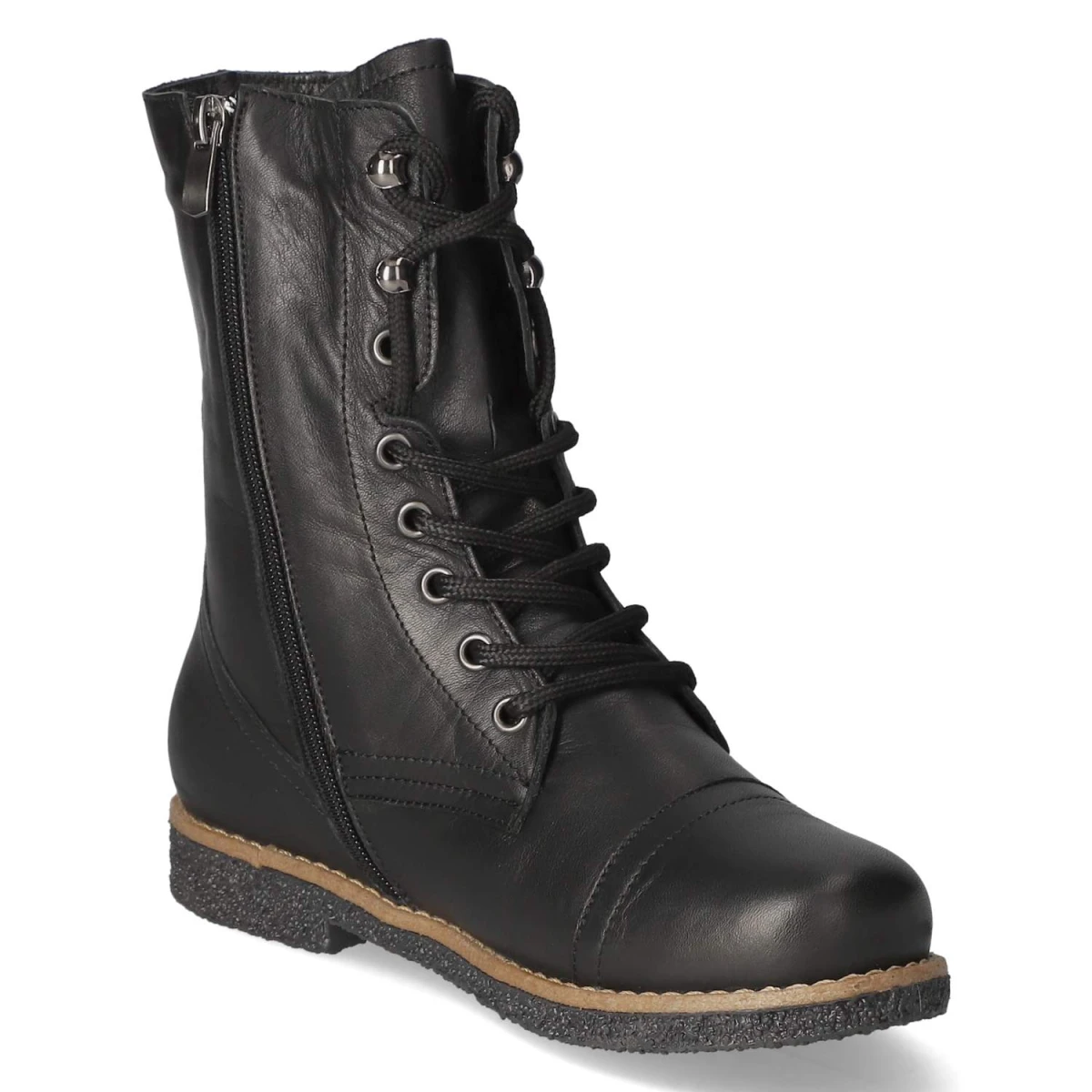 Schnürstiefeletten - schwarz