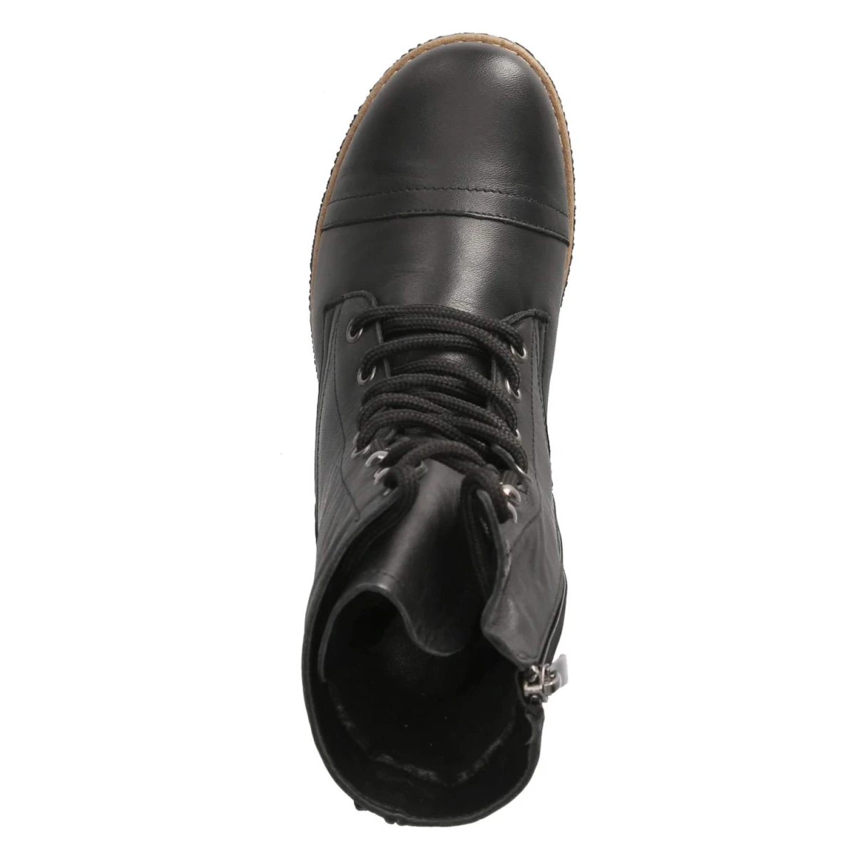 Schnürstiefeletten - schwarz