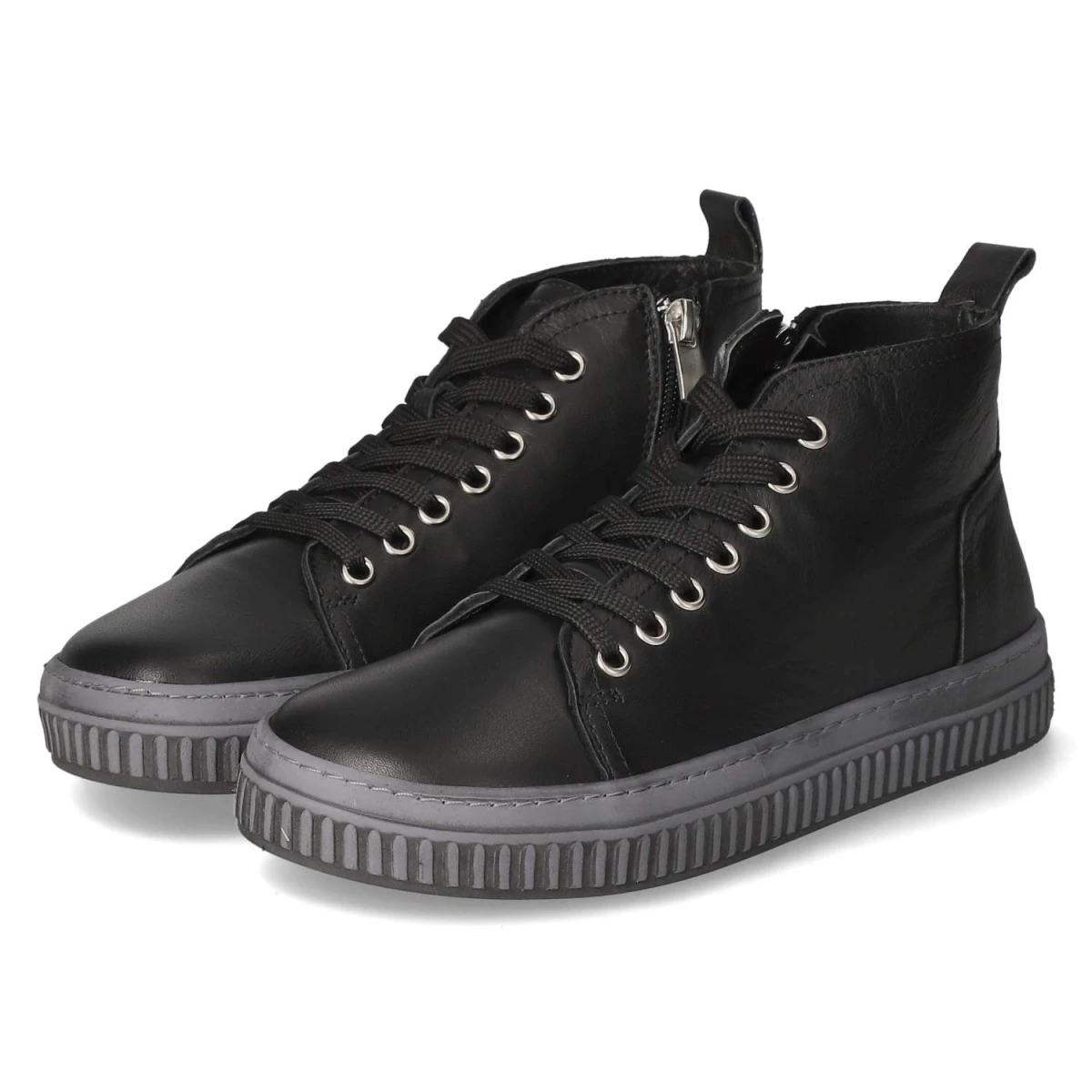 Schnürstiefeletten - schwarz/schiefer