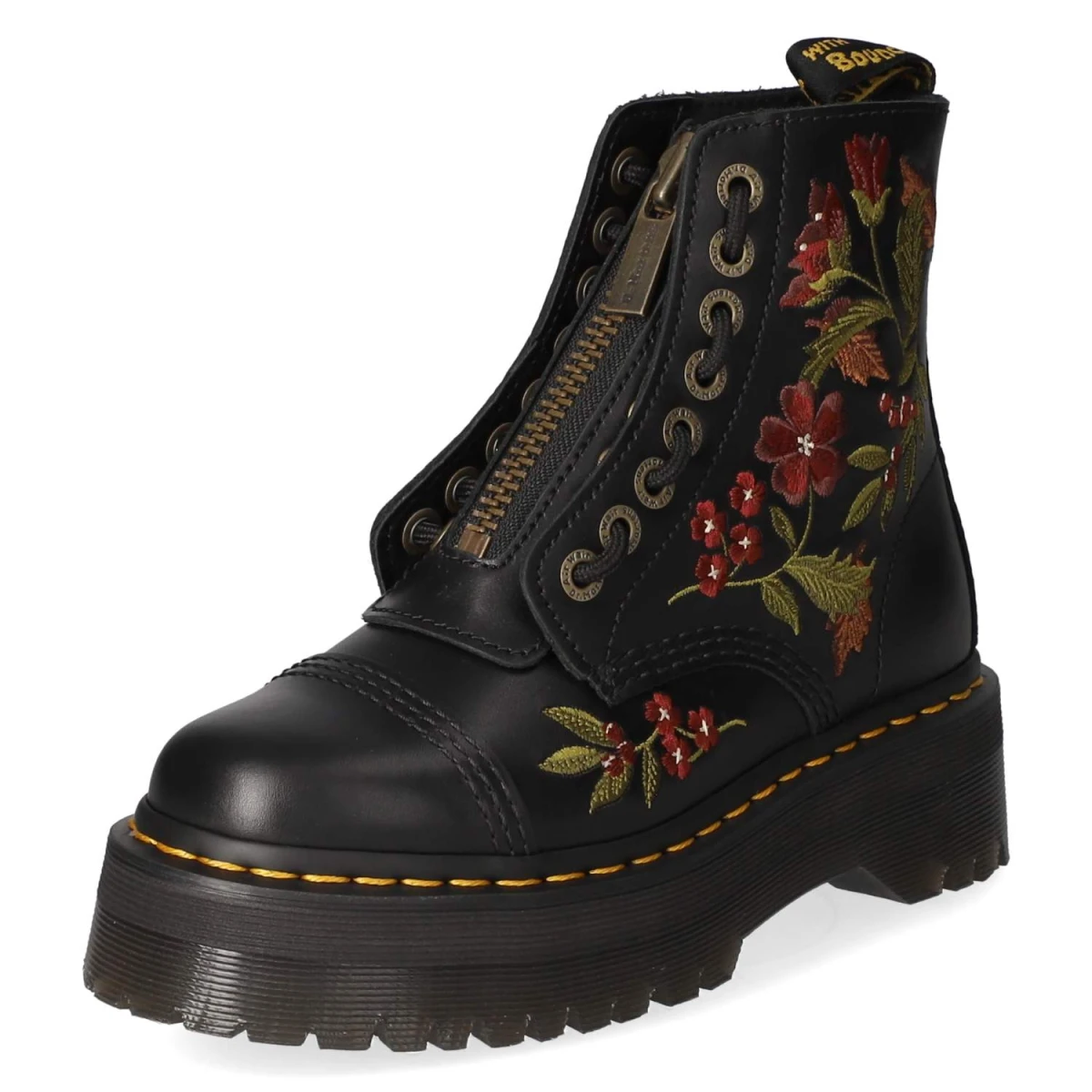 Schnürboots SINCL.FLORAL - black