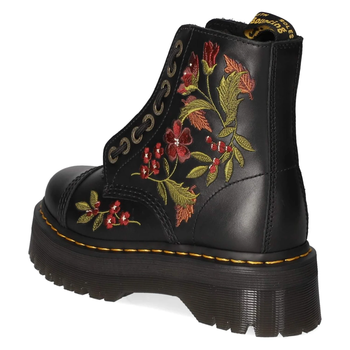 Schnürboots SINCL.FLORAL - black