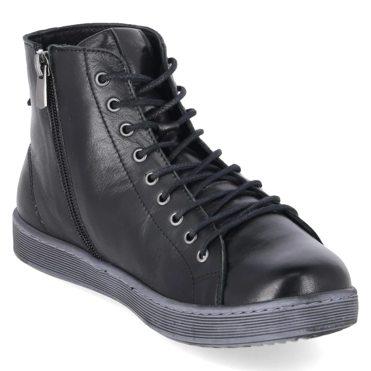 Schnüstiefeletten - schwarz
