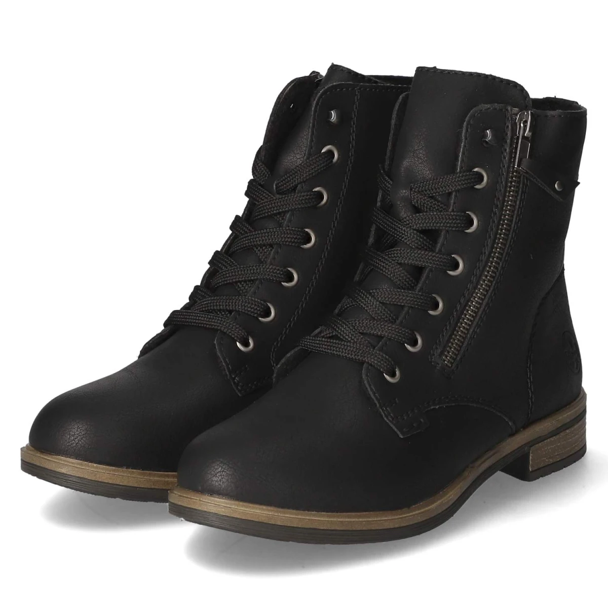 Schnürstiefeletten - schwarz