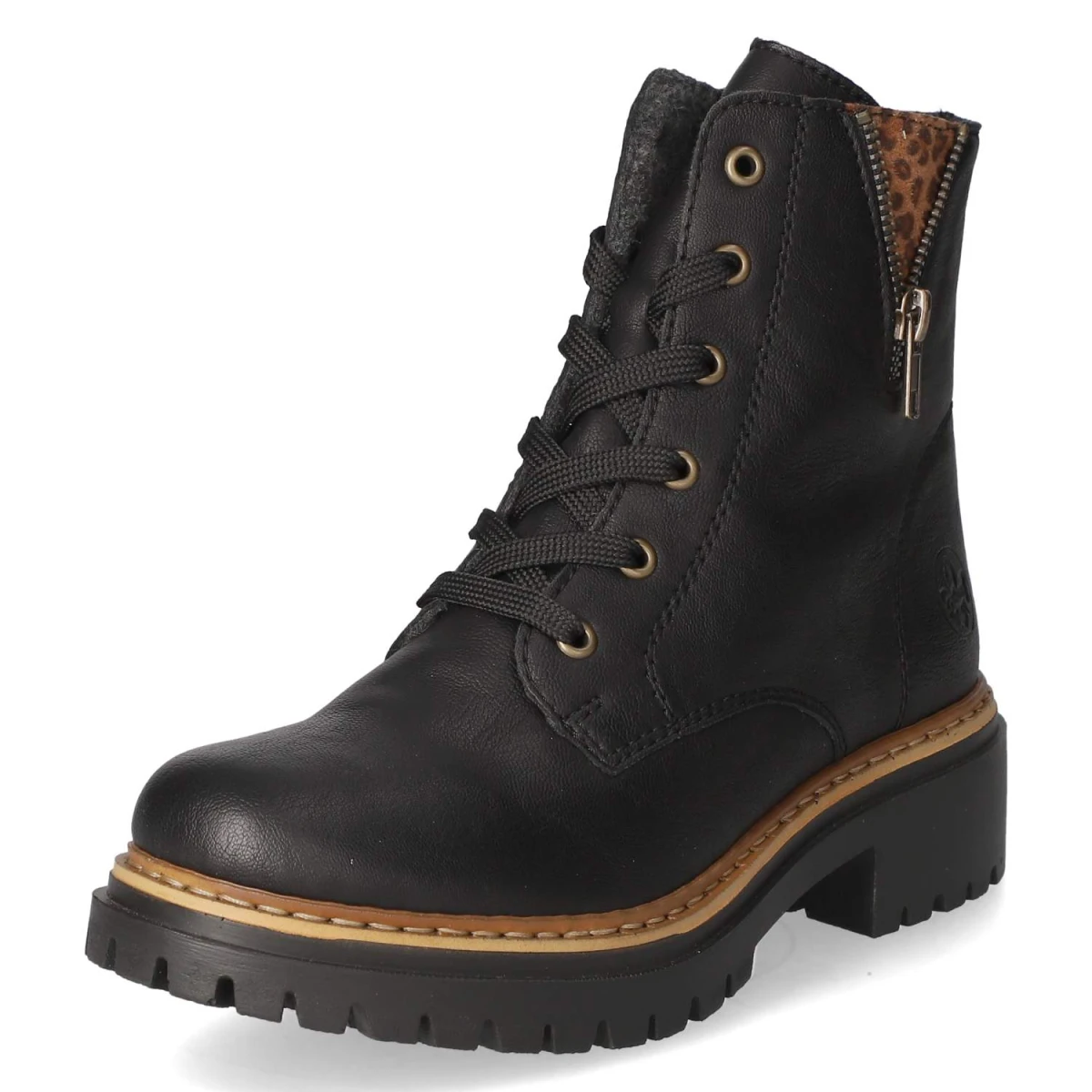 Schnürstiefeletten - schwarz