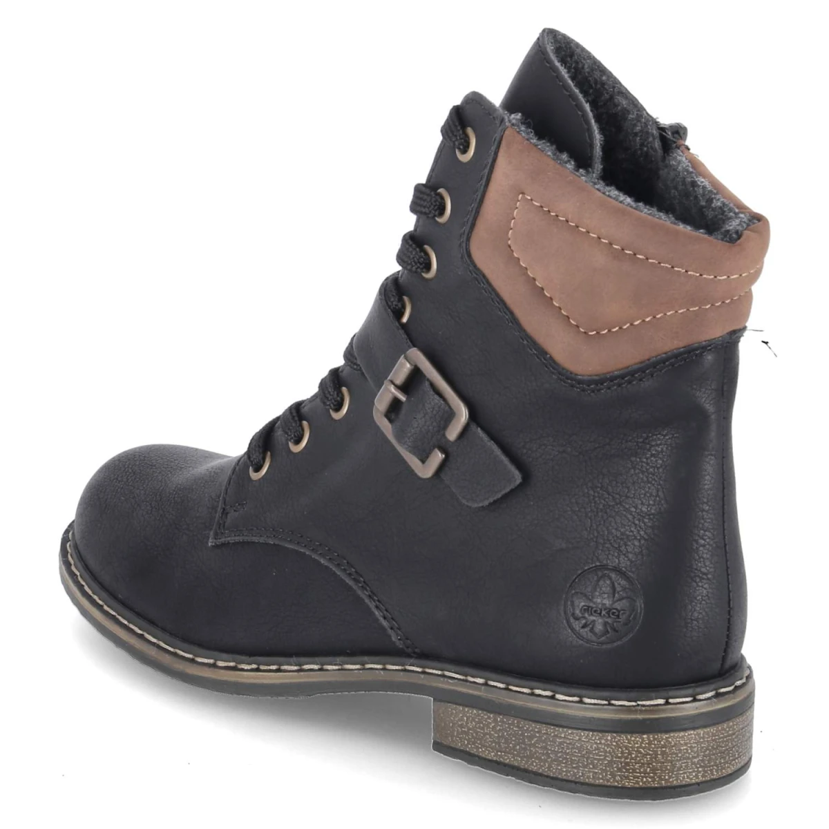 Schnürstiefeletten - schwarz