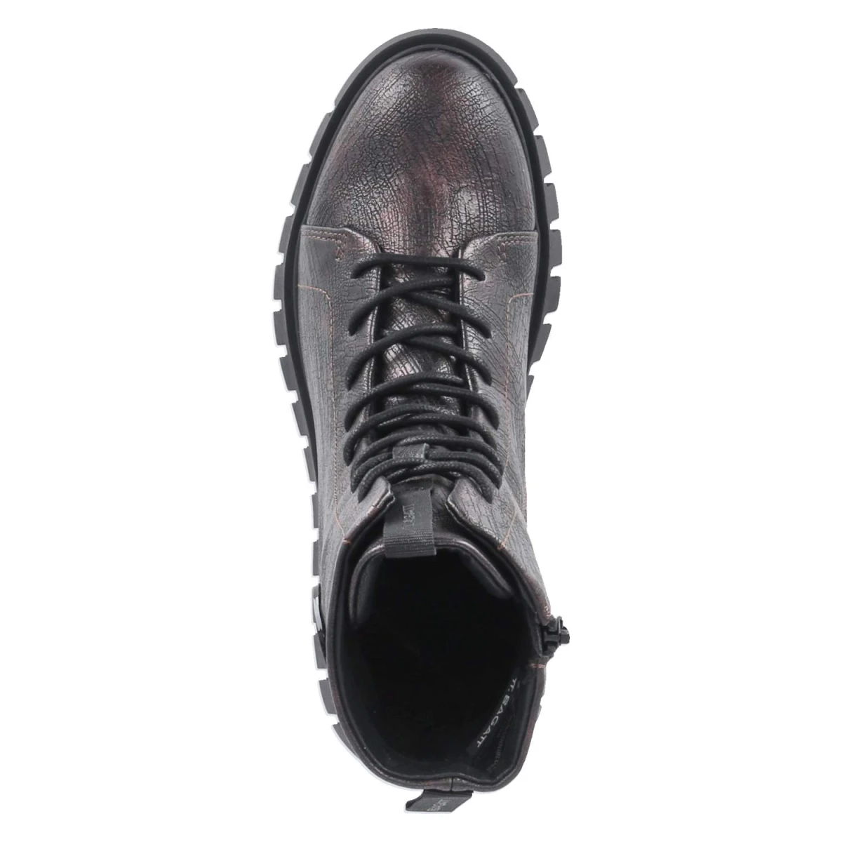 Schnürboots - black / dark red