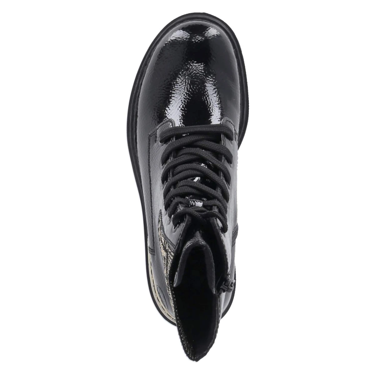 Schnürboots - schwarz kombi