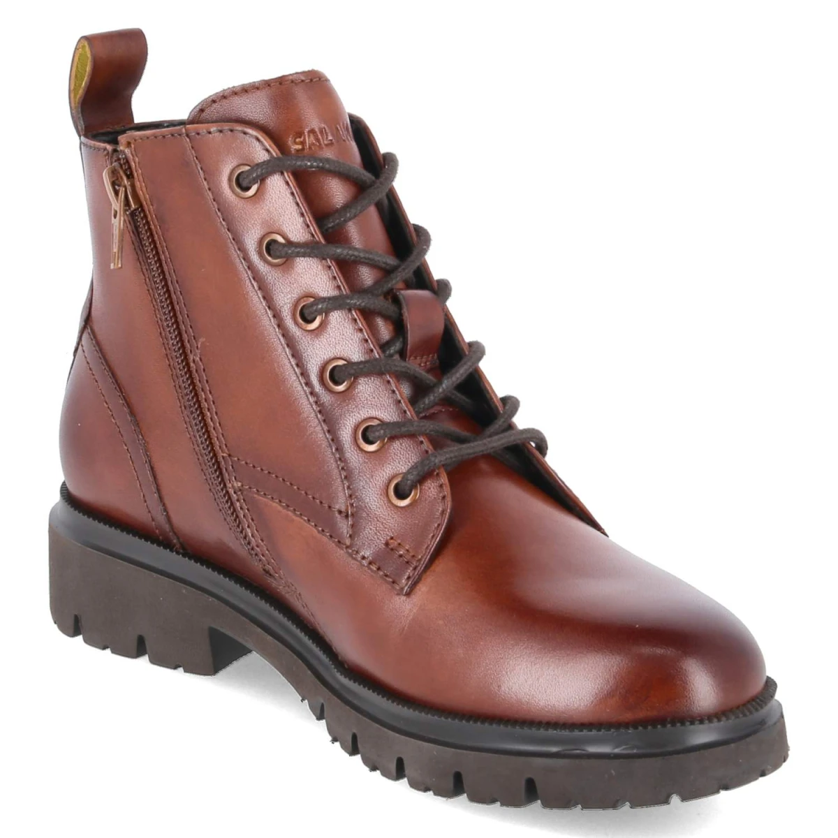 Schnürstiefeletten - cognac