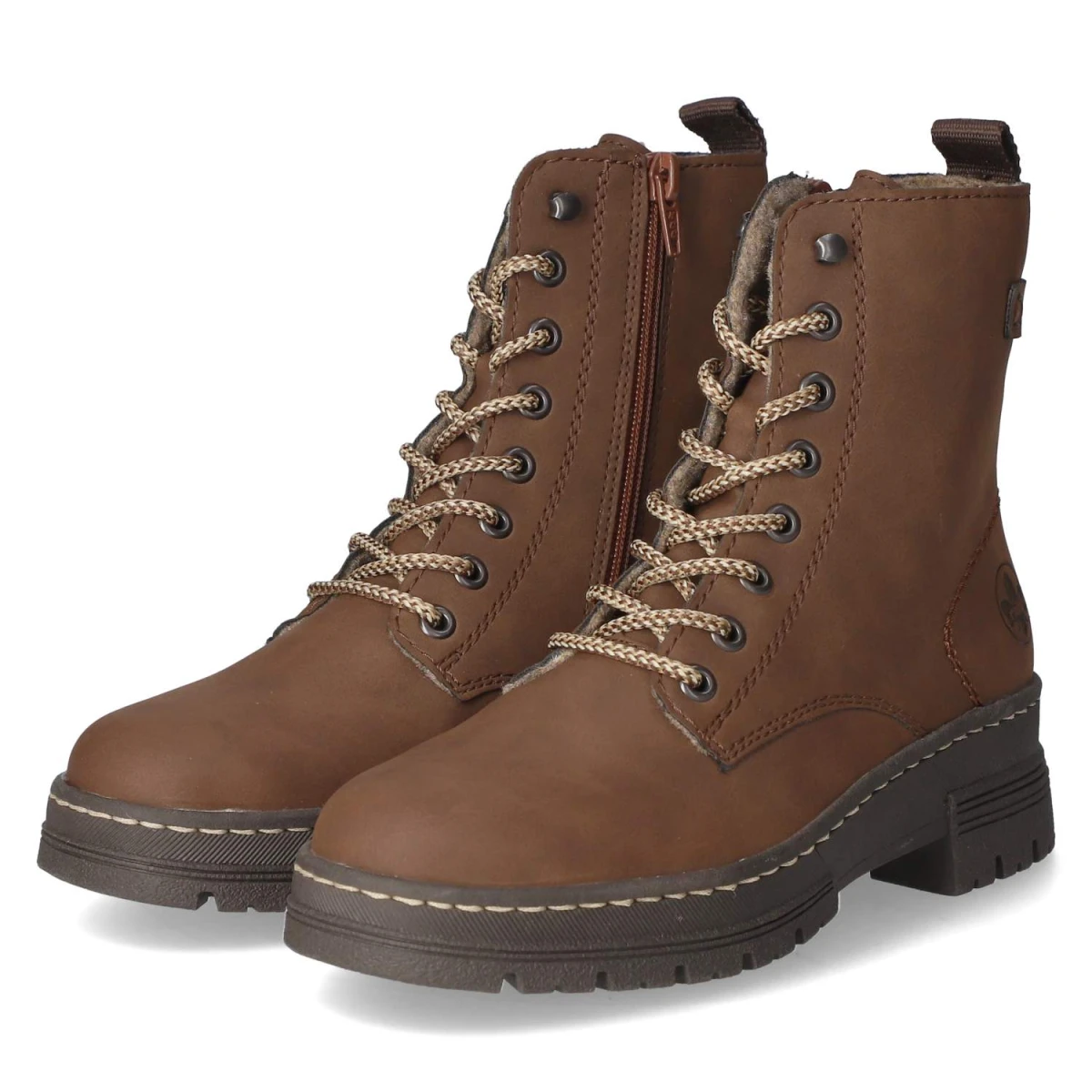 Schnürstiefeletten - BRAUN