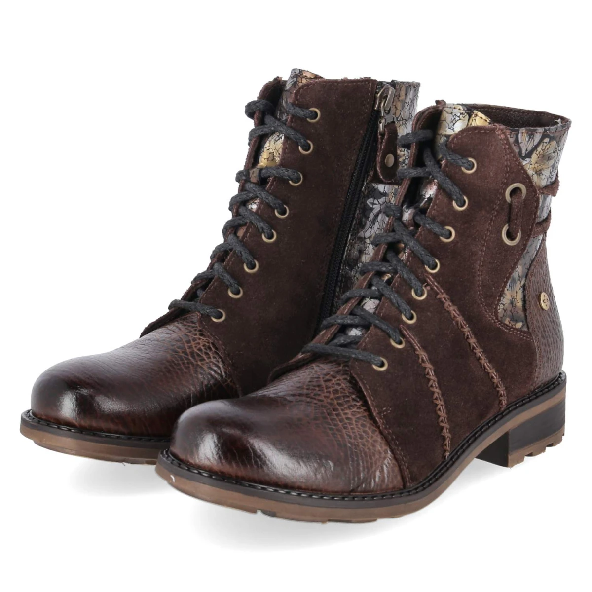 Schnürstiefeletten - mocca