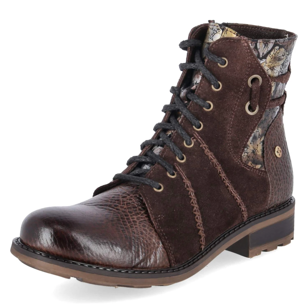Schnürstiefeletten - mocca