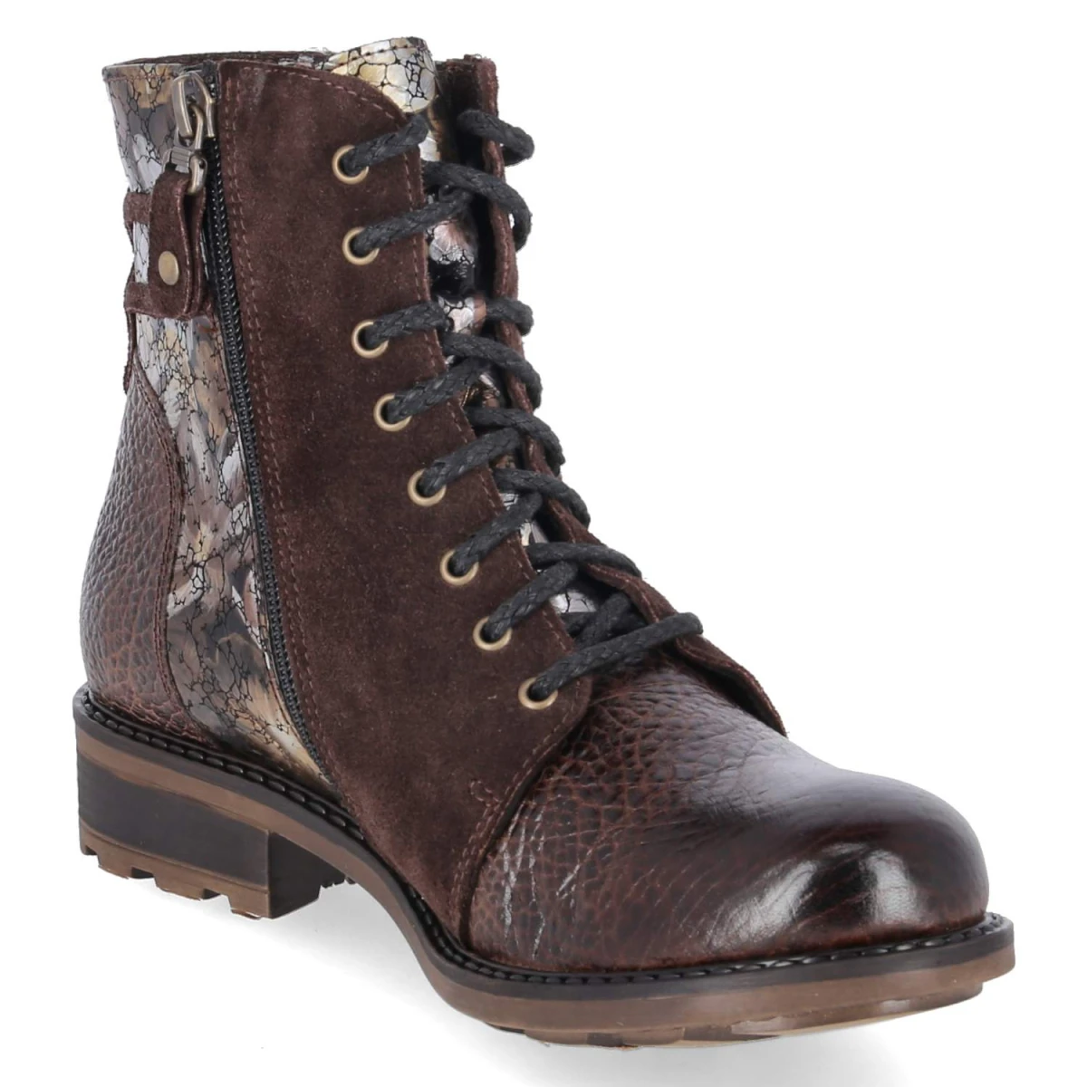 Schnürstiefeletten - mocca