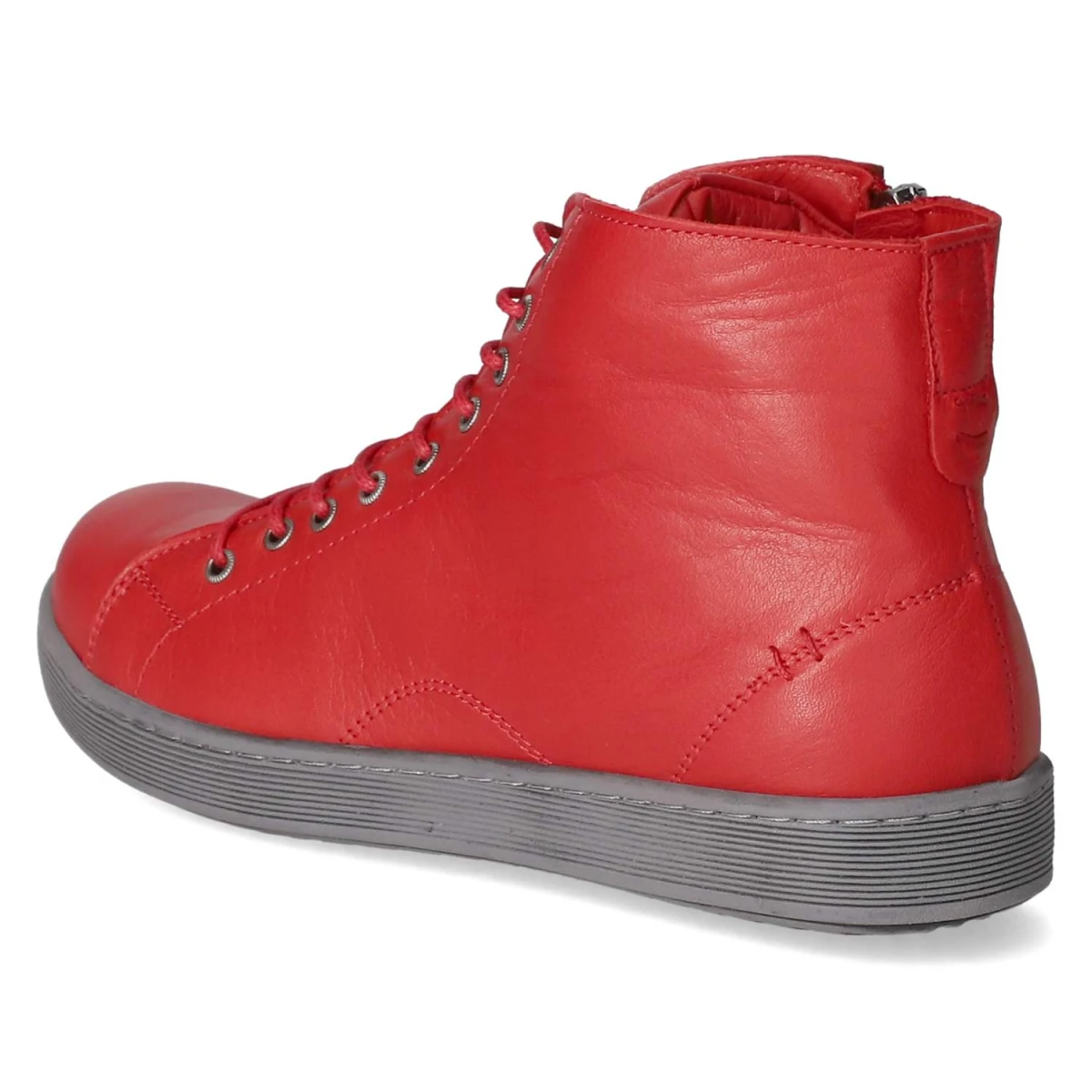 Schnürstiefeletten - chili/grau