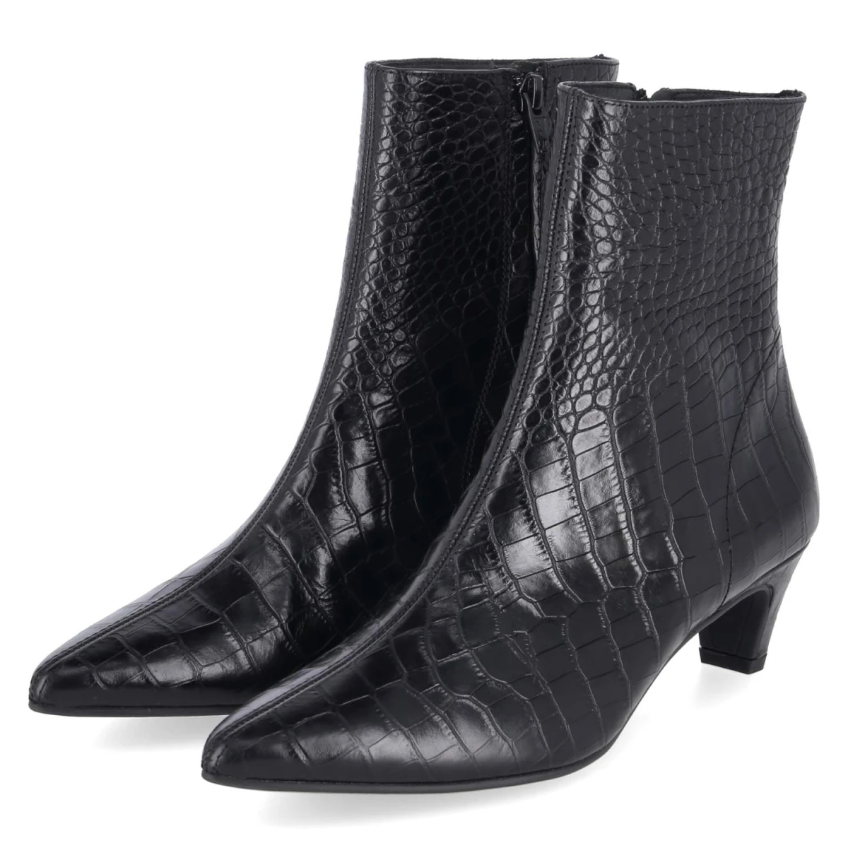 Ankle Boots - croco black