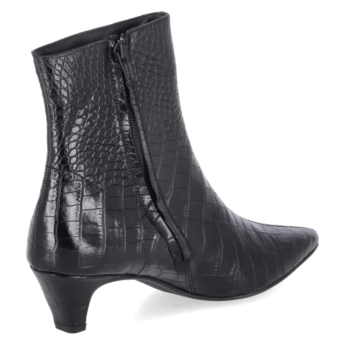 Ankle Boots - croco black