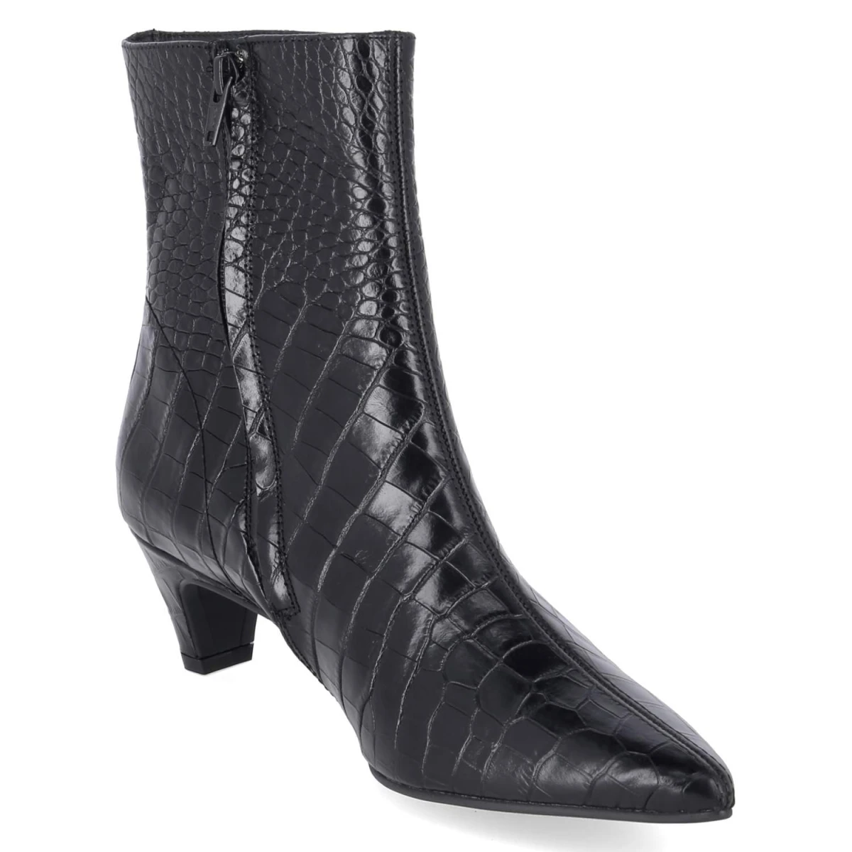 Ankle Boots - croco black