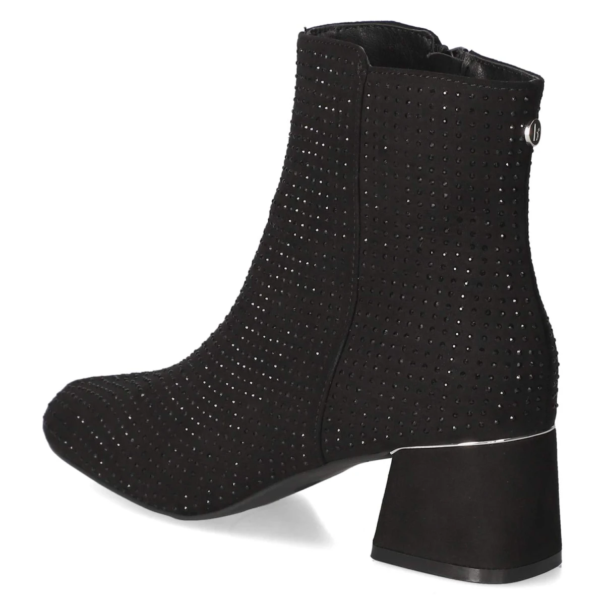 Ankle Boots - Black micro/ stones
