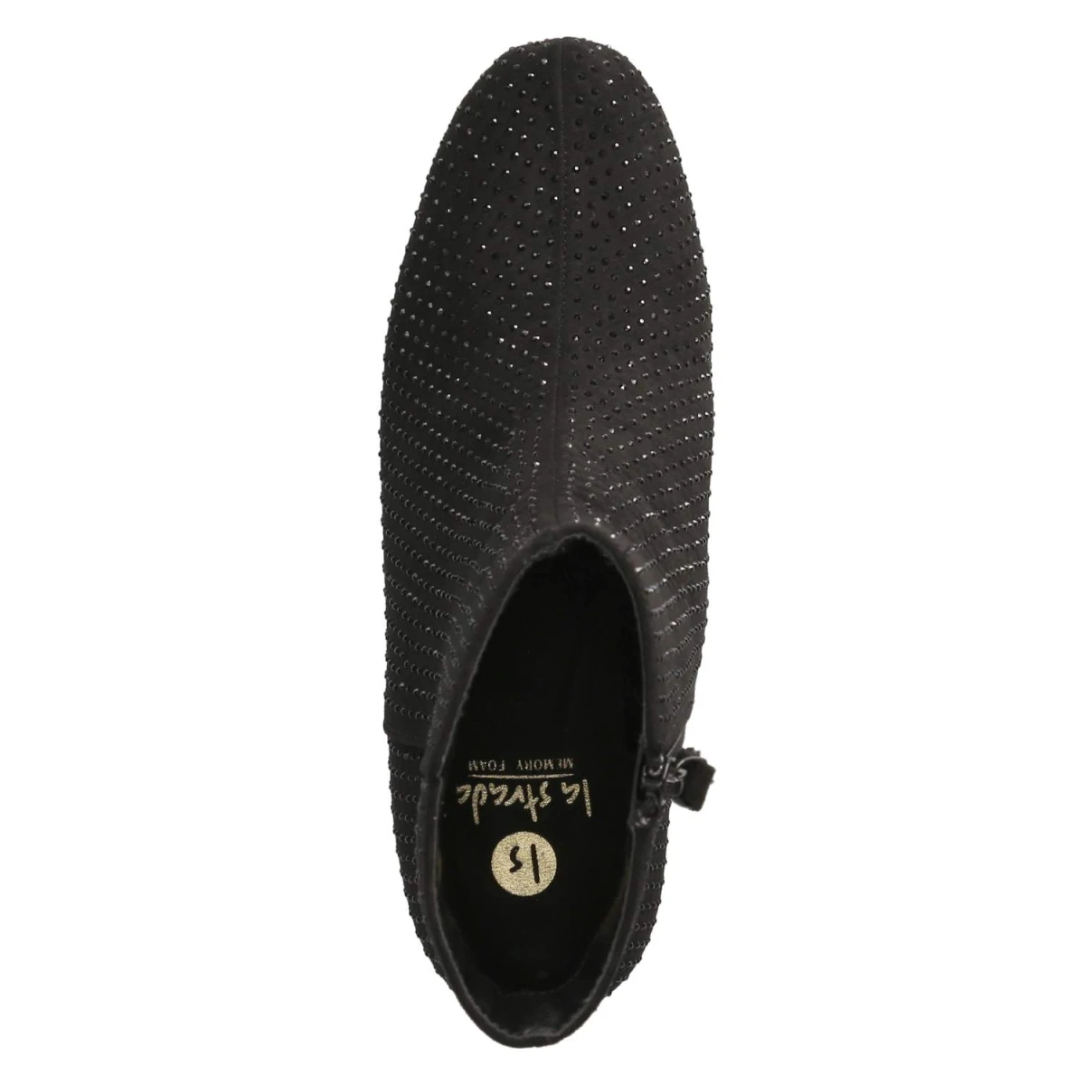 Ankle Boots - Black micro/ stones