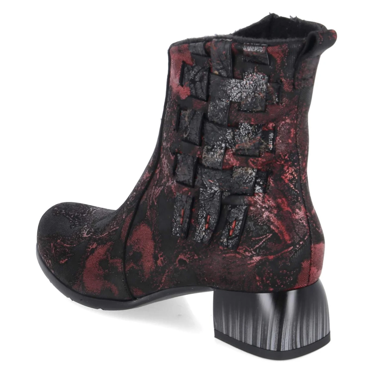 Ankle Boots - Weinrot/Schwarz