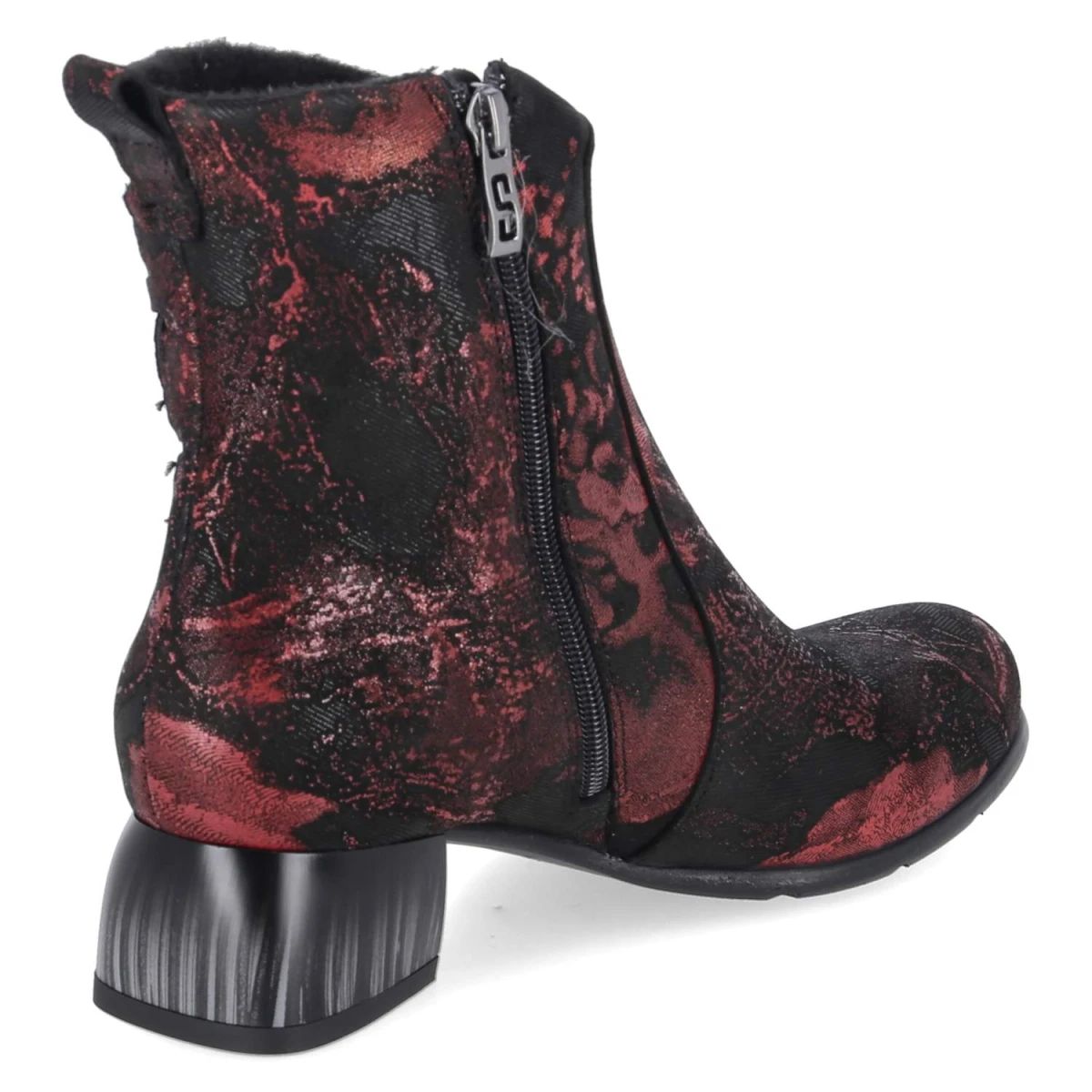 Ankle Boots - Weinrot/Schwarz
