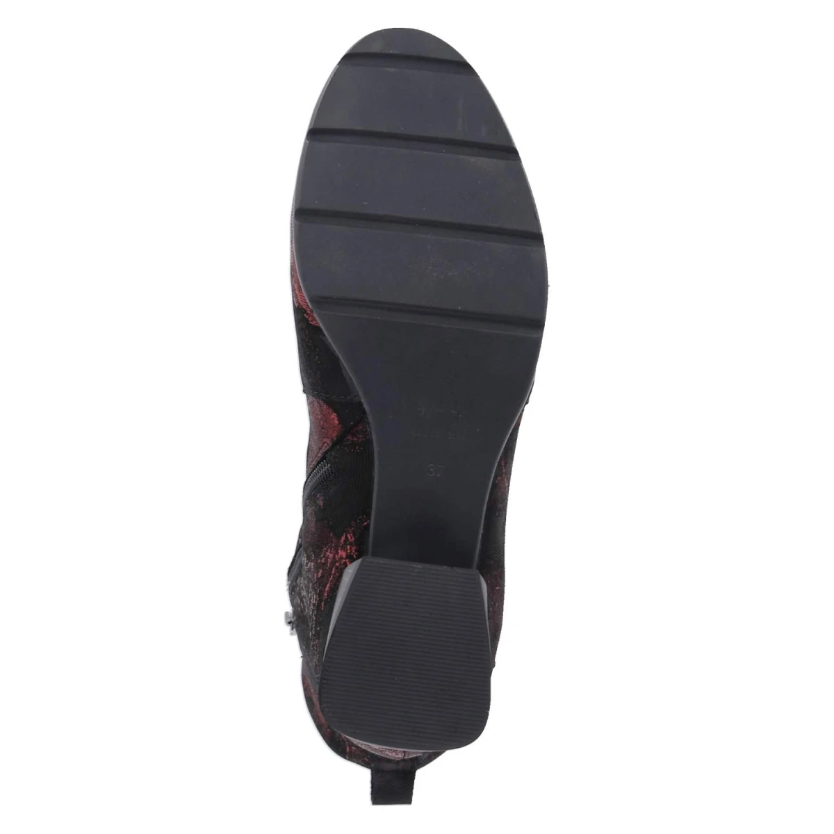 Ankle Boots - Weinrot/Schwarz