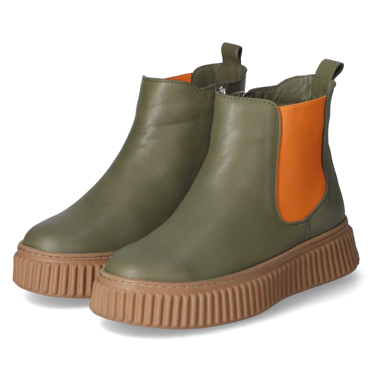 Chelsea Boots - oliv/orange